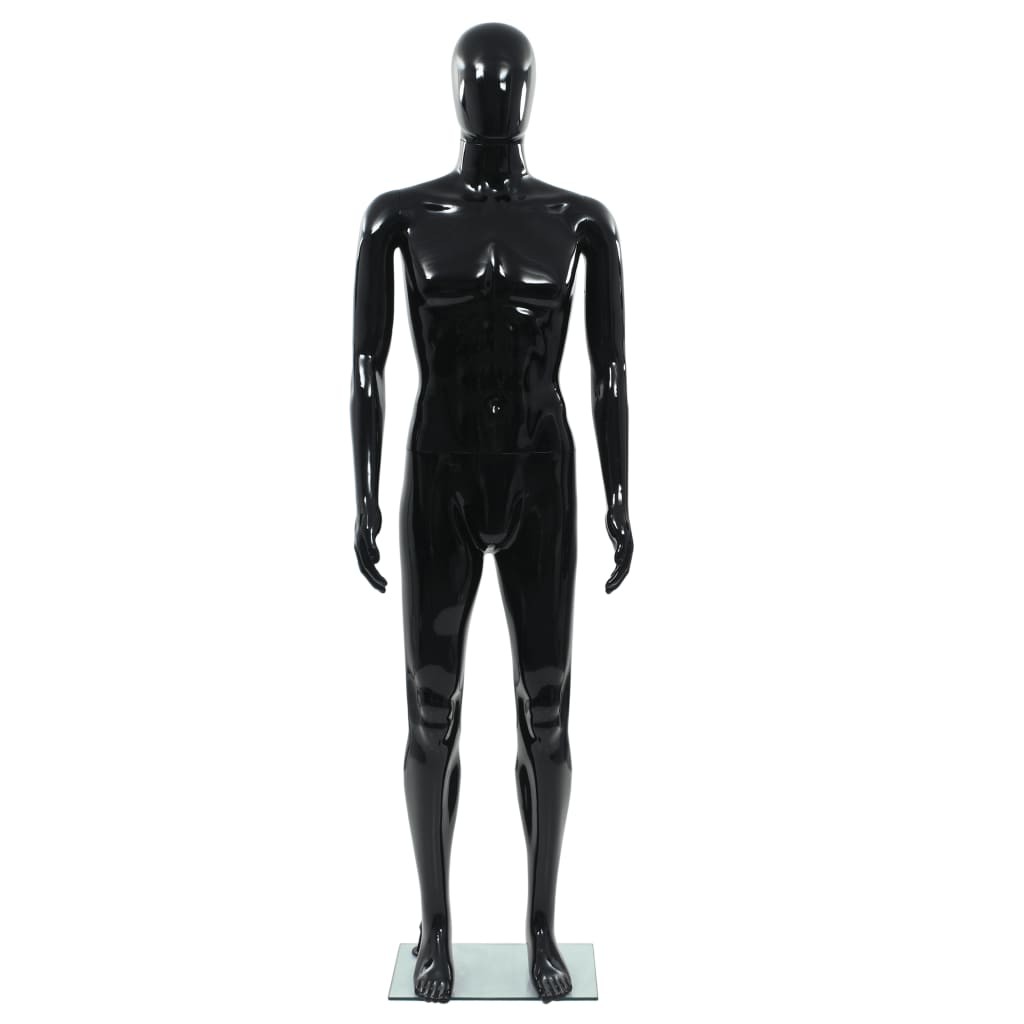Mannequin Homme Noir Brillant. Idéal pour la couture, magasins de vêtements, décoration intérieure