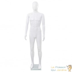 Mannequin Homme Blanc Brillant. Idéal pour la couture, magasins de vêtements, décoration intérieure