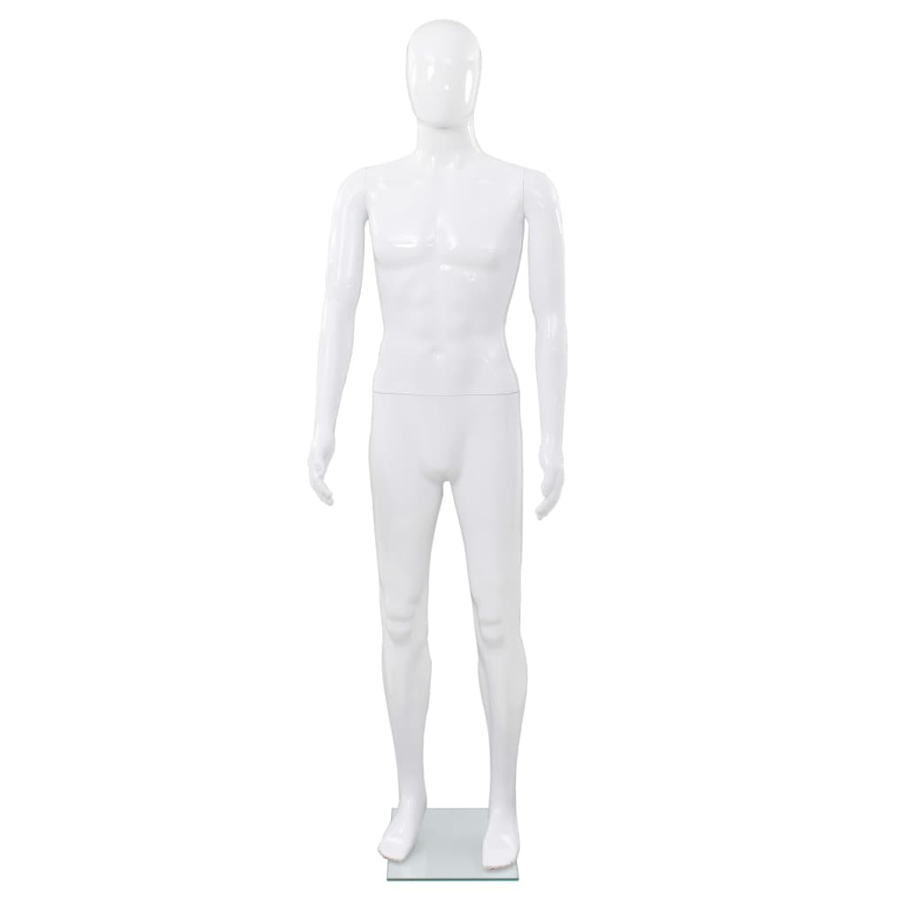 Mannequin Homme Blanc Brillant. Idéal pour la couture, magasins de vêtements, décoration intérieure