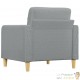 Fauteuil de Salon en Tissu Gris Clair. Avec Pied en bois. Confort et qualité