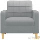 Fauteuil de Salon en Tissu Gris Clair. Avec Pied en bois. Confort et qualité