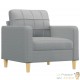 Fauteuil de Salon en Tissu Gris Clair. Avec Pied en bois. Confort et qualité