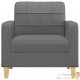 Fauteuil de Salon en Tissu Gris Foncé. Avec Pied en bois. Confort et qualité