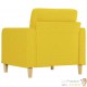 Fauteuil de Salon en Tissu Jaune. Avec Pied en bois. Confort et qualité