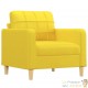 Fauteuil de Salon en Tissu Jaune. Avec Pied en bois. Confort et qualité
