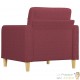 Fauteuil de Salon en Tissu Bordeaux. Avec Pied en bois. Confort et qualité