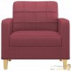 Fauteuil de Salon en Tissu Bordeaux. Avec Pied en bois. Confort et qualité