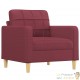 Fauteuil de Salon en Tissu Bordeaux. Avec Pied en bois. Confort et qualité