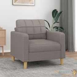 Fauteuil de Salon en Tissu Gris Béton. Avec Pied en bois. Confort et qualité