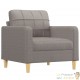 Fauteuil de Salon en Tissu Gris Béton. Avec Pied en bois. Confort et qualité