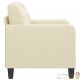 Fauteuil de Salon en Similicuir Crème. Avec Pied en bois. Confort et qualité