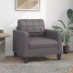 Fauteuil de Salon en Similicuir Gris Foncé. Avec Pied en bois. Confort et qualité