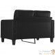 Canapé ou Sofa 2 Places 120 cm Similicuir Noir. Avec Pied en bois. Confort et qualité