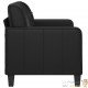 Canapé ou Sofa 2 Places 120 cm Similicuir Noir. Avec Pied en bois. Confort et qualité