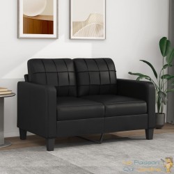 Canapé ou Sofa 2 Places 120 cm Similicuir Noir. Avec Pied en bois. Confort et qualité