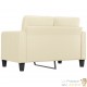 Canapé ou Sofa 2 Places 120 cm Similicuir Crème. Avec Pied en bois. Confort et qualité