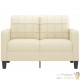 Canapé ou Sofa 2 Places 120 cm Similicuir Crème. Avec Pied en bois. Confort et qualité
