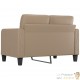 Canapé ou Sofa 2 Places 120 cm Similicuir Beige. Avec Pied en bois. Confort et qualité