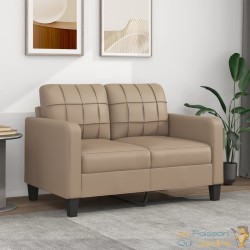 Canapé ou Sofa 2 Places 120 cm Similicuir Beige. Avec Pied en bois. Confort et qualité