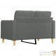 Canapé ou Sofa 2 Places 120 cm Tissu Gris Foncé. Avec Pied en bois. Confort et qualité