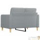 Canapé ou Sofa 2 Places 120 cm Tissu Gris Clair. Avec Pied en bois. Confort et qualité