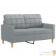 Canapé ou Sofa 2 Places 120 cm Tissu Gris Clair. Avec Pied en bois. Confort et qualité