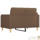 Canapé ou Sofa 2 Places 120 cm Tissu Marron. Avec Pied en bois. Confort et qualité