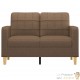 Canapé ou Sofa 2 Places 120 cm Tissu Marron. Avec Pied en bois. Confort et qualité