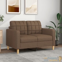 Canapé ou Sofa 2 Places 120 cm Tissu Marron. Avec Pied en bois. Confort et qualité