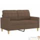Canapé ou Sofa 2 Places 120 cm Tissu Marron. Avec Pied en bois. Confort et qualité