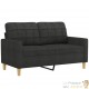 Canapé ou Sofa 2 Places 120 cm Tissu Noir. Avec Pied en bois. Confort et qualité