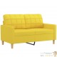 Canapé ou Sofa 2 Places 120 cm Tissu Jaune. Avec Pied en bois. Confort et qualité