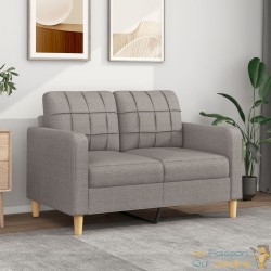 Canapé ou Sofa 2 Places 120 cm Tissu Beige. Avec Pied en bois. Confort et qualité