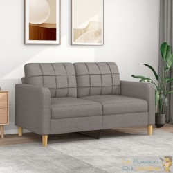Canapé ou Sofa 2 Places 140 cm Tissu Beige. Avec Pied en bois. Confort et qualité