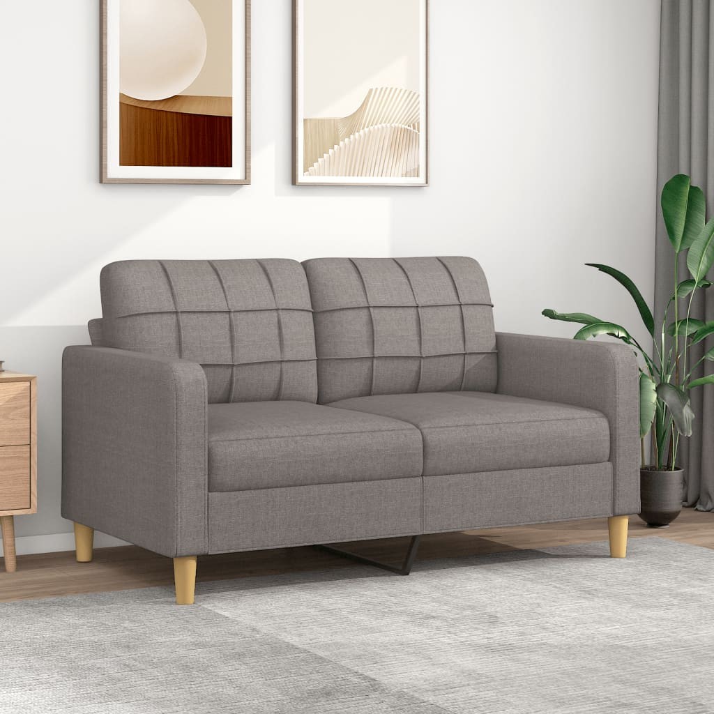 Canapé ou Sofa 2 Places 140 cm Tissu Beige. Avec Pied en bois. Confort et qualité