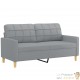 Canapé ou Sofa 2 Places 140 cm Tissu Gris Clair. Avec Pied en bois. Confort et qualité