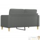 Canapé ou Sofa 2 Places 140 cm Tissu Gris Foncé. Avec Pied en bois. Confort et qualité