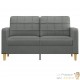Canapé ou Sofa 2 Places 140 cm Tissu Gris Foncé. Avec Pied en bois. Confort et qualité