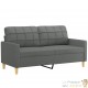 Canapé ou Sofa 2 Places 140 cm Tissu Gris Foncé. Avec Pied en bois. Confort et qualité