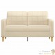 Canapé ou Sofa 2 Places 140 cm Tissu Crème. Avec Pied en bois. Confort et qualité