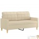 Canapé ou Sofa 2 Places 140 cm Tissu Crème. Avec Pied en bois. Confort et qualité