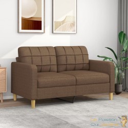 Canapé ou Sofa 2 Places 140 cm Tissu Marron. Avec Pied en bois. Confort et qualité