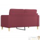 Canapé ou Sofa 2 Places 140 cm Tissu Bordeaux. Avec Pied en bois. Confort et qualité