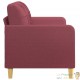 Canapé ou Sofa 2 Places 140 cm Tissu Bordeaux. Avec Pied en bois. Confort et qualité