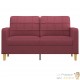 Canapé ou Sofa 2 Places 140 cm Tissu Bordeaux. Avec Pied en bois. Confort et qualité