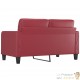 Canapé ou Sofa 2 Places 140 cm Simili Cuir Bordeaux. Avec Pied en bois. Confort et qualité