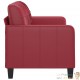 Canapé ou Sofa 2 Places 140 cm Simili Cuir Bordeaux. Avec Pied en bois. Confort et qualité