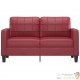 Canapé ou Sofa 2 Places 140 cm Simili Cuir Bordeaux. Avec Pied en bois. Confort et qualité