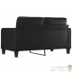 Canapé ou Sofa 2 Places 140 cm Simili Cuir Noir. Avec Pied en bois. Confort et qualité