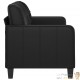 Canapé ou Sofa 2 Places 140 cm Simili Cuir Noir. Avec Pied en bois. Confort et qualité